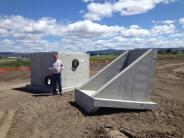 Control structures for the wetlands project with Mike Kasberger the City's Assistant Engineer.