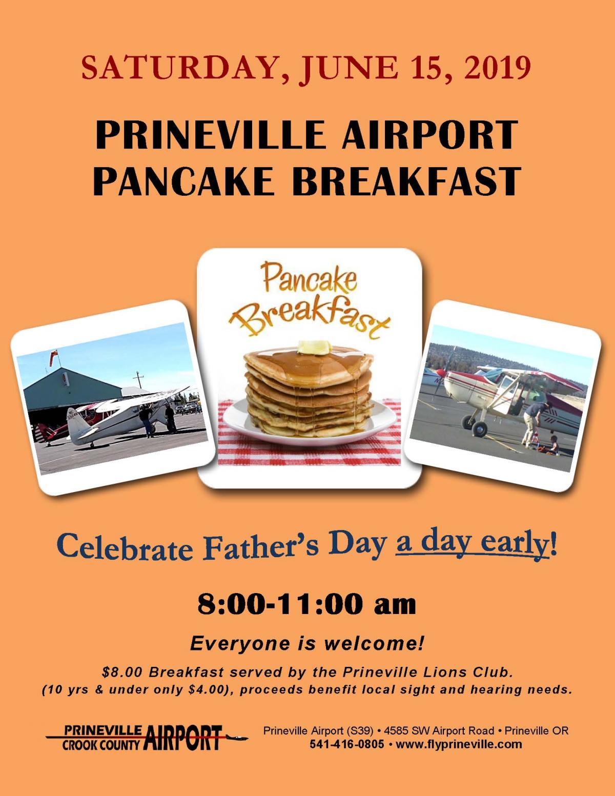 Prineville Airport Pancake Breakfast June 15, 2019 City of Prineville
