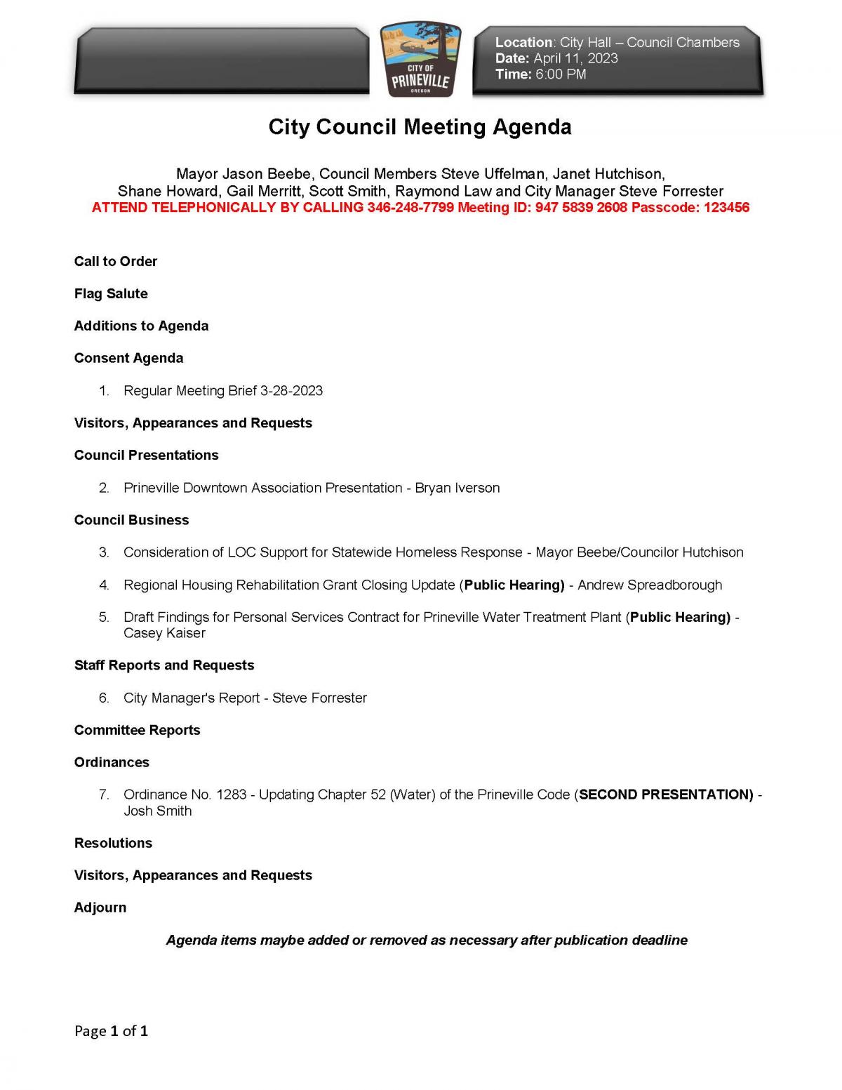Council Agenda 4-11-2023