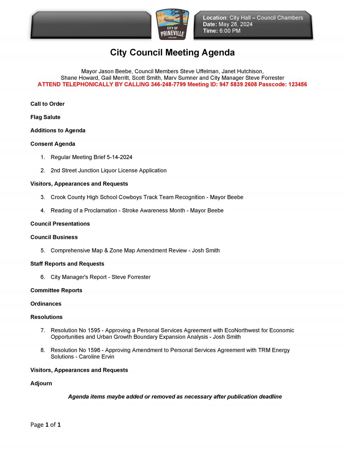 Council Agenda 5-28-2024