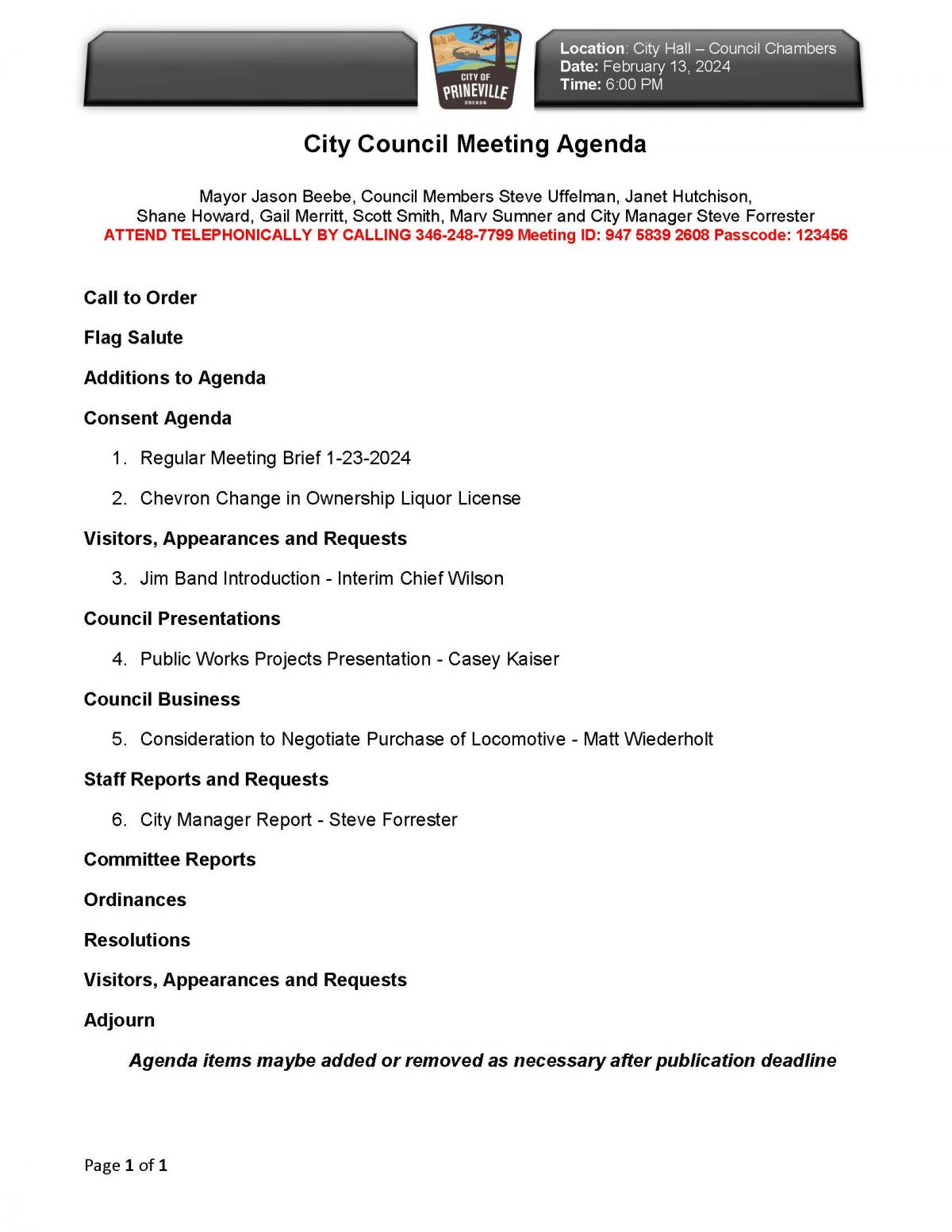 Council Agenda 2-13-2024