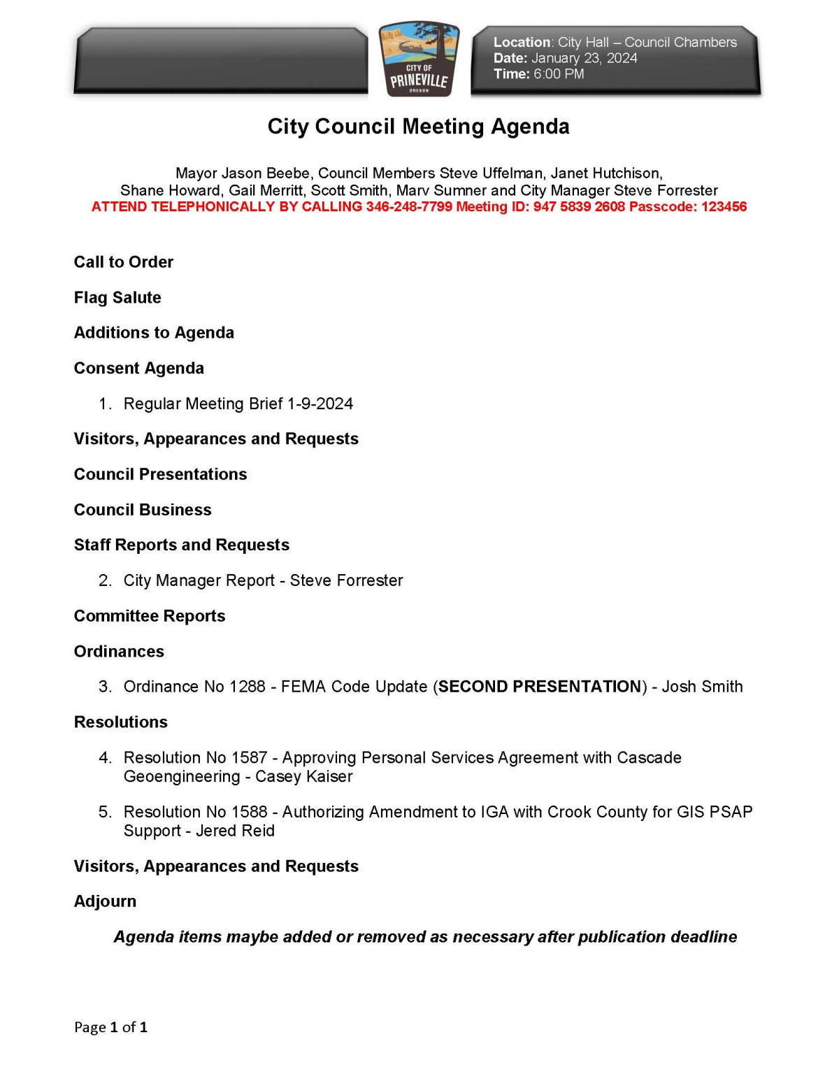 Council Agenda 1-23-2024