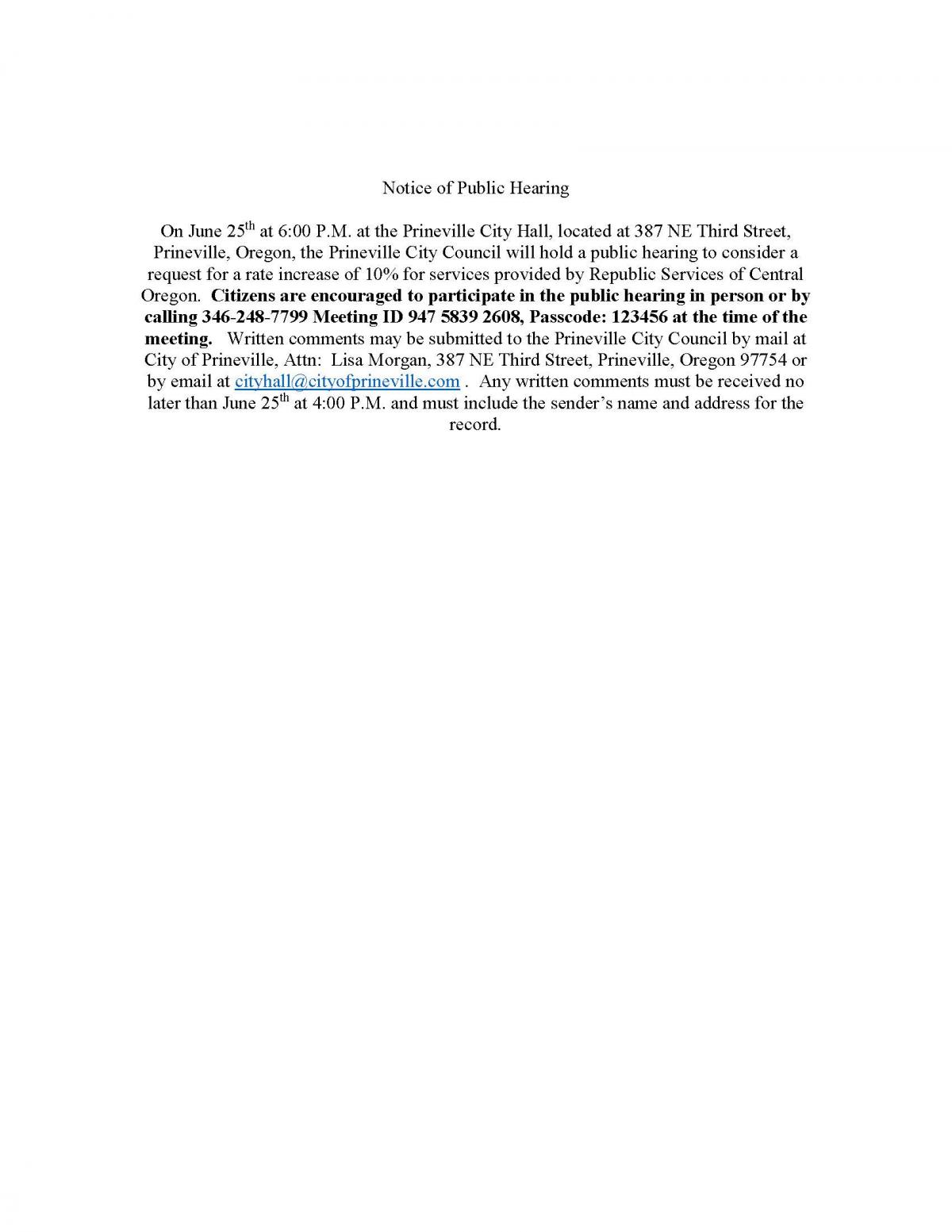 Public Notice