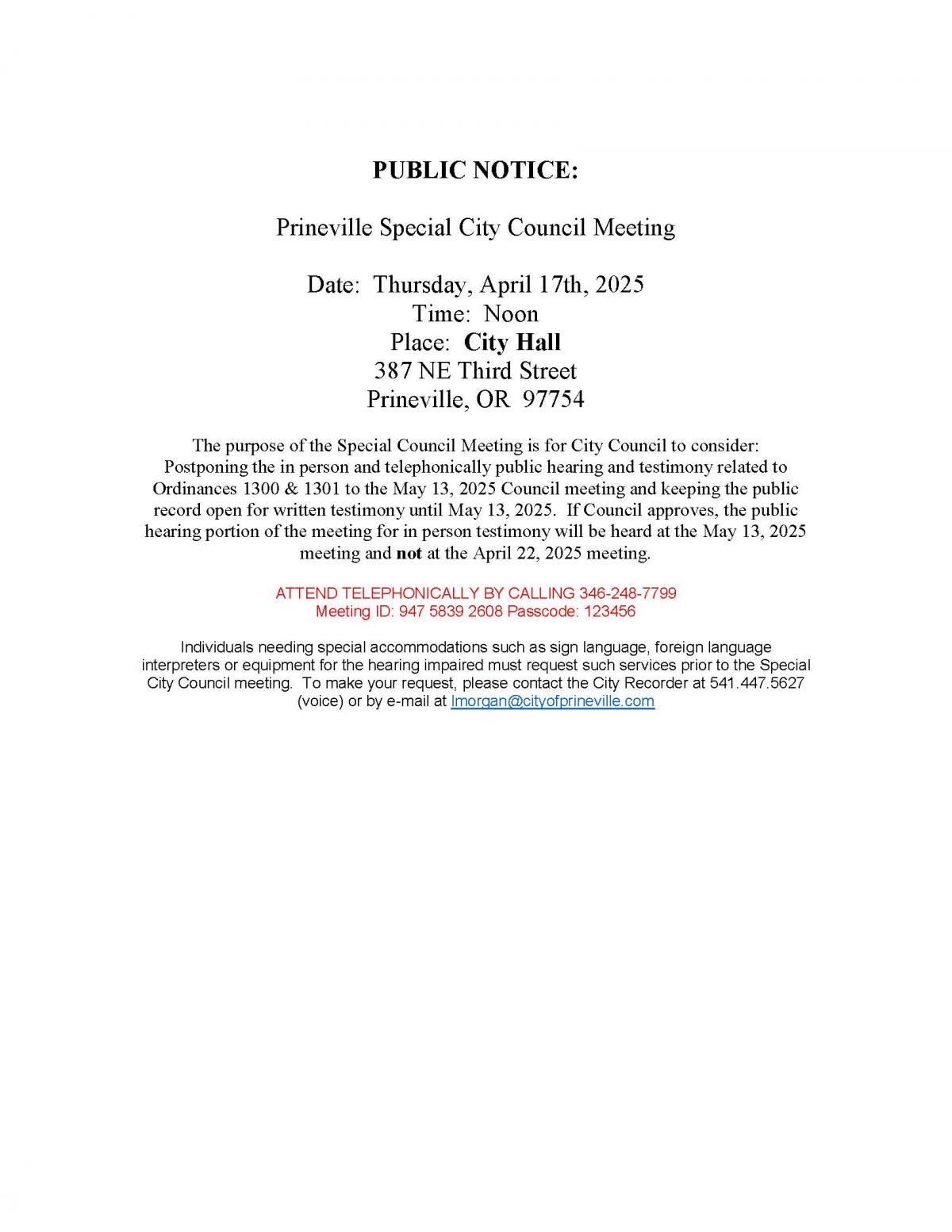 Public Notice