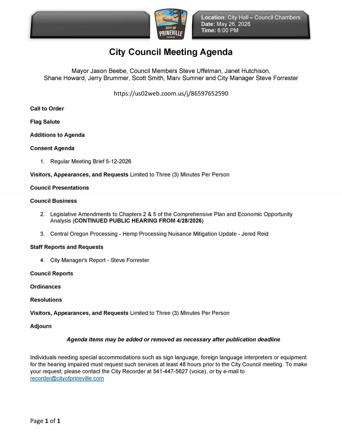 Council Agenda 5-26-2026