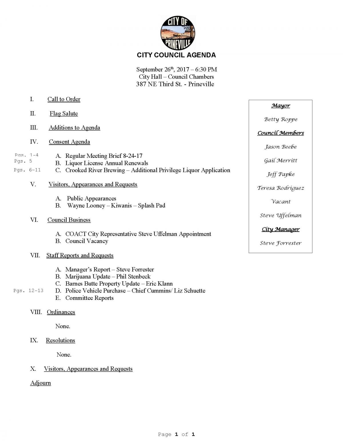 Council Agenda 9-26-17