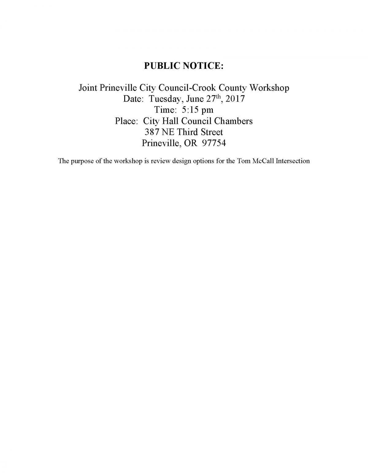 Public Notice 6-27-17 City-County Joint Workshop