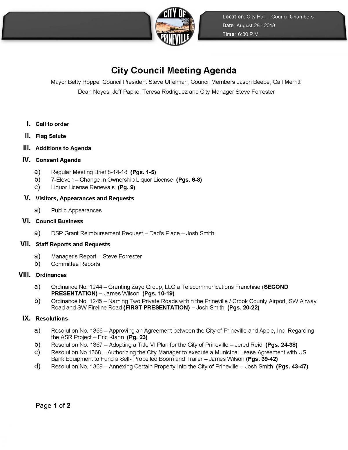 Council Agenda 8-24-18