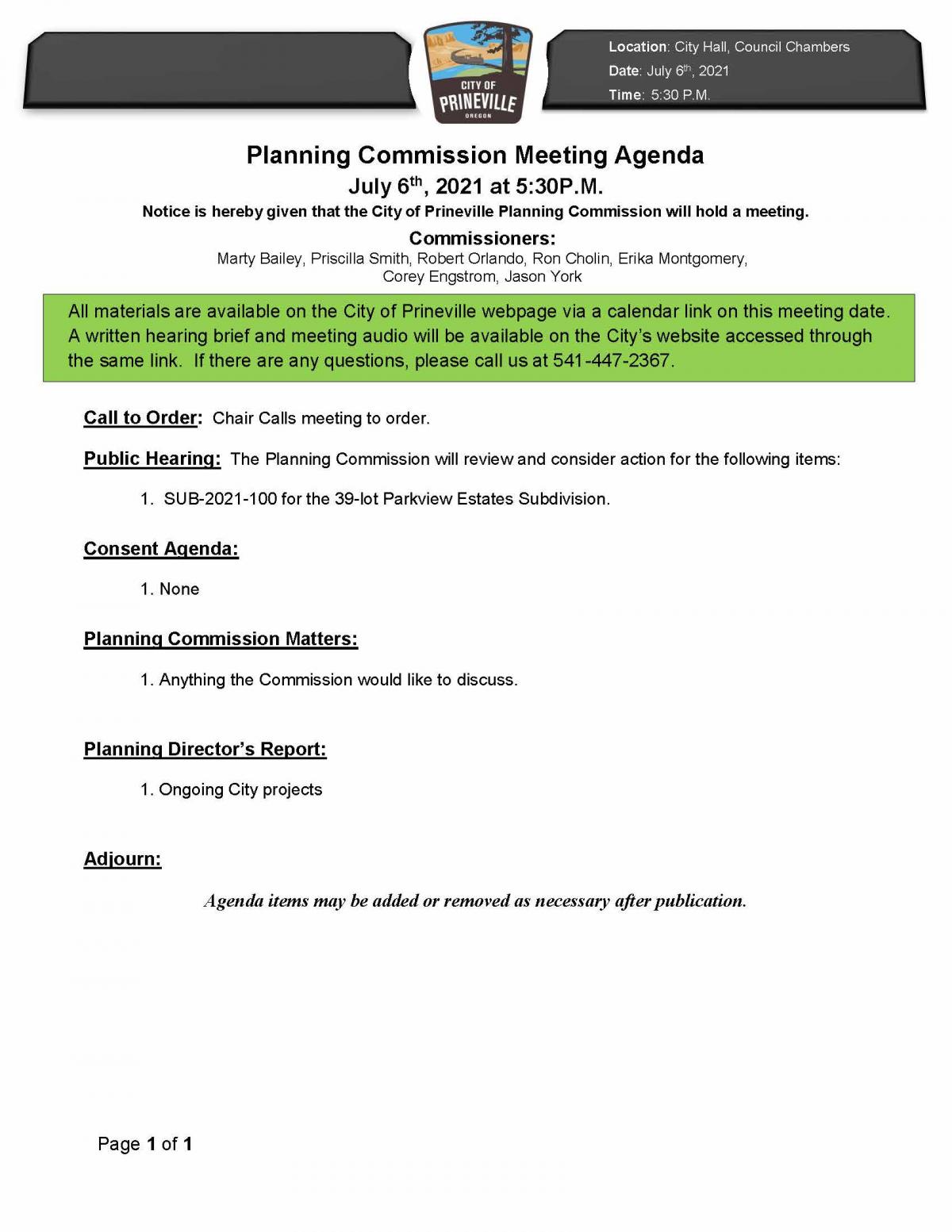 Agenda