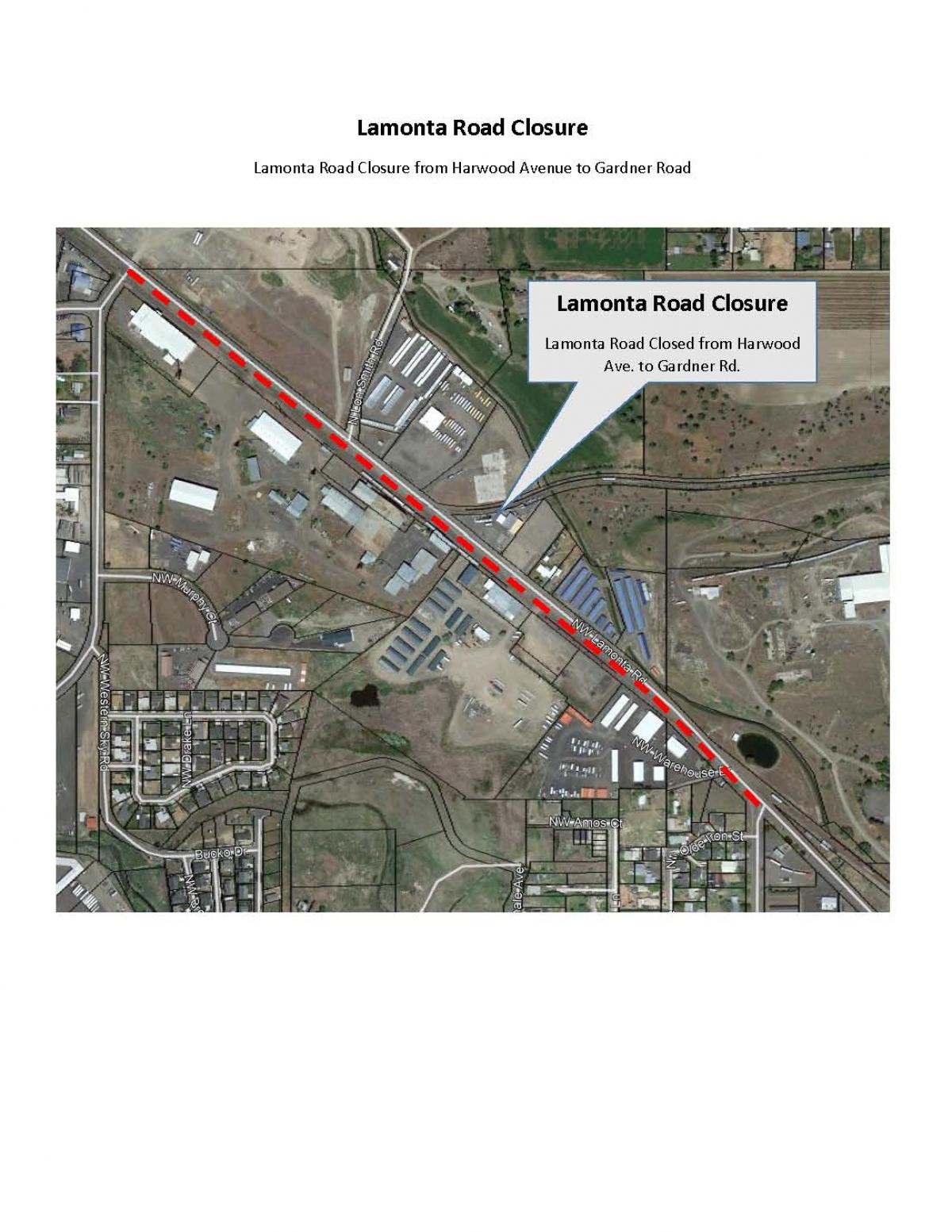LaMonta Road Closure Map