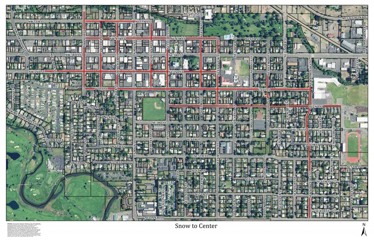 Snow Plow to Center Map